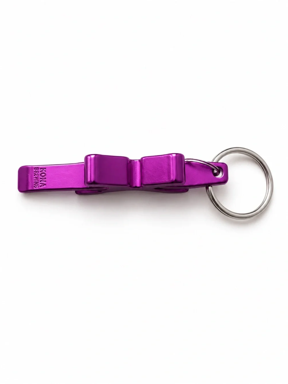 Kona Brewing Co Purple Metal Bottle Opener Keychain Gecko Beer Collectible